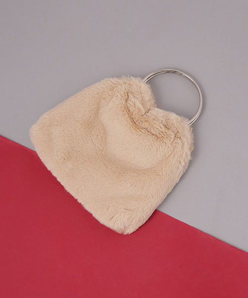 Ctrl freak （コントロール フリーク）の「Ctrl Freak/リングフェイクファーバッグ（ショルダーバッグ・レディース・ベージュ/ピンク/ブラック/ライトグレー・FREE）」の4枚目の写真