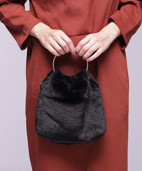 Ctrl freak （コントロール フリーク）の「Ctrl Freak/リングフェイクファーバッグ（ショルダーバッグ・レディース・ベージュ/ピンク/ブラック/ライトグレー・FREE）」の12枚目の写真