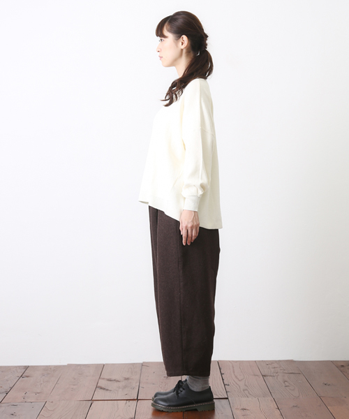 CUBE SUGAR（キューブシュガー）の「ウール9分丈イージーワイドパンツ（その他パンツ・レディース・ブラウン/ストライプ/チェック/チャコール・M）」の18枚目の写真