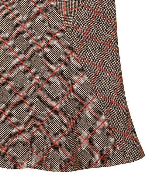 Ameri（アメリ）の「UNIQUE CHECK SKIRT（スカート・レディース・ベージュ/ブラック・S/M/SMALL/MEDIUM）」の6枚目の写真