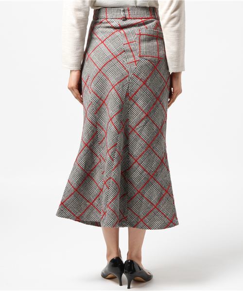 Ameri（アメリ）の「UNIQUE CHECK SKIRT（スカート・レディース・ベージュ/ブラック・S/M/SMALL/MEDIUM）」の12枚目の写真