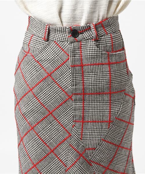 Ameri（アメリ）の「UNIQUE CHECK SKIRT（スカート・レディース・ベージュ/ブラック・S/M/SMALL/MEDIUM）」の13枚目の写真