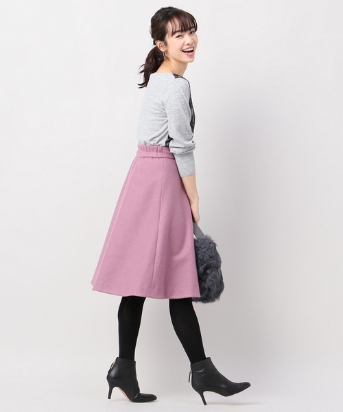 La TOTALITE(ラトータリテ)の「ニードルフレアスカート◆(スカート・レディース・ベージュ/グリーン/ピンク系その他・36/38)」の6枚目の写真