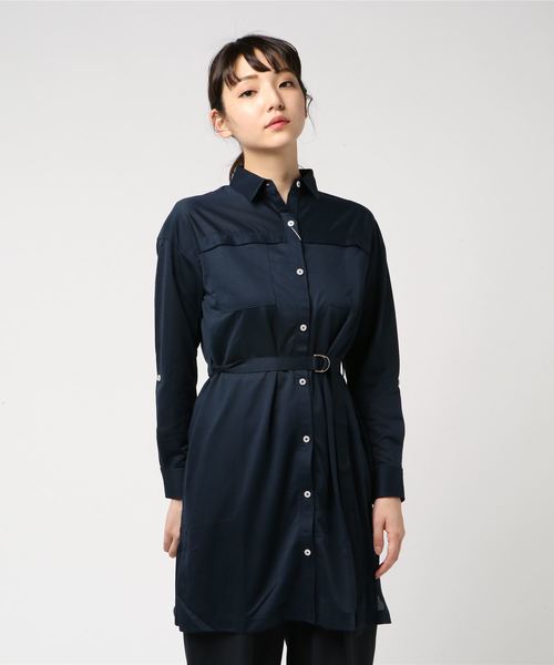 McGREGOR（マックレガー）の「ロングシャツカーディガン（シャツ/ブラウス・レディース・ホワイト/ネイビー・M/L）」の2枚目の写真
