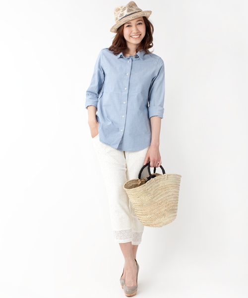 NANO universe（ナノユニバース）の「BERTINI/NU/グログランリボン付パニエ（かごバッグ・レディース・イエロー/ブラック/パープル・FREE）」の4枚目の写真