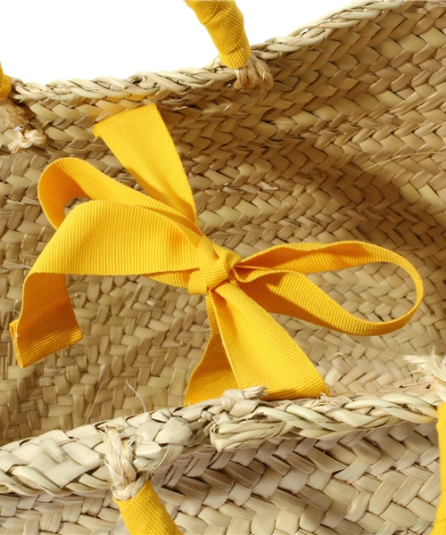 NANO universe（ナノユニバース）の「BERTINI/NU/グログランリボン付パニエ（かごバッグ・レディース・イエロー/ブラック/パープル・FREE）」の9枚目の写真