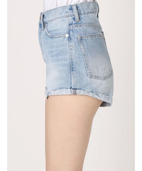 EMODA（エモダ）の「ヘムロールジャストウエストショートパンツ（デニムパンツ・レディース・ホワイト/ライトブルー/インディゴブルー・SMALL/MEDIUM）」の6枚目の写真