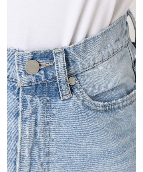 EMODA（エモダ）の「ヘムロールジャストウエストショートパンツ（デニムパンツ・レディース・ホワイト/ライトブルー/インディゴブルー・SMALL/MEDIUM）」の8枚目の写真