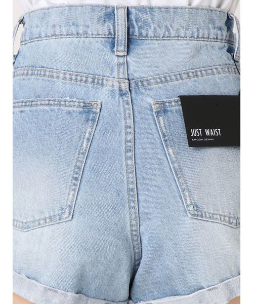 EMODA（エモダ）の「ヘムロールジャストウエストショートパンツ（デニムパンツ・レディース・ホワイト/ライトブルー/インディゴブルー・SMALL/MEDIUM）」の9枚目の写真