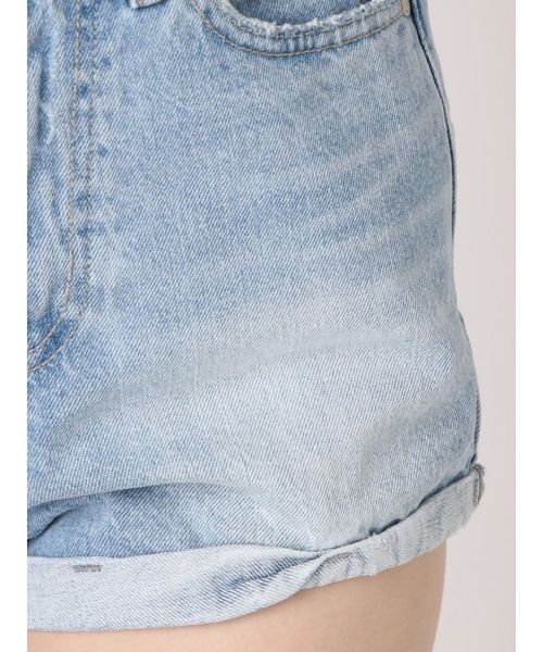 EMODA（エモダ）の「ヘムロールジャストウエストショートパンツ（デニムパンツ・レディース・ホワイト/ライトブルー/インディゴブルー・SMALL/MEDIUM）」の11枚目の写真