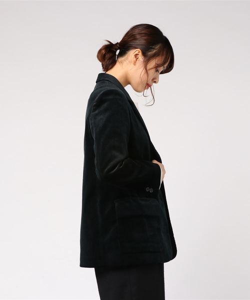 美品　マーガレットハウエル　レディース　コーデュロイ　テーラード　ジャケット　黒 MARGARET HOWELL（マーガレットハウエル）の「8 WALE CORDUROY