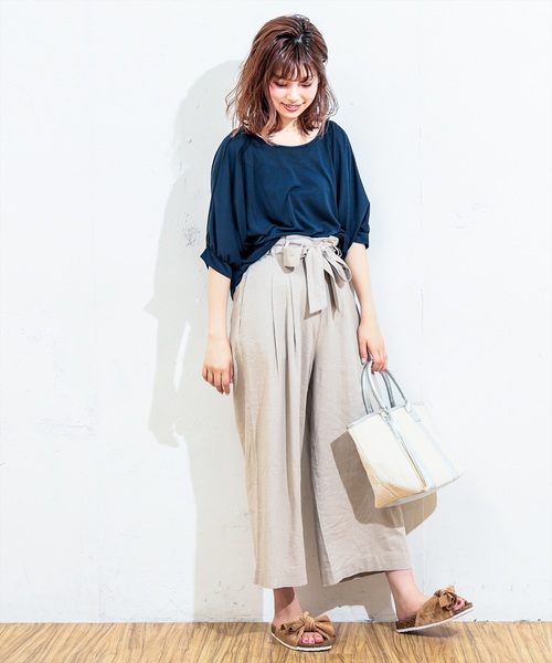 natural couture（ナチュラルクチュール）の「前後２ＷＡＹゆるさらっボーダー（Tシャツ/カットソー・レディース・ネイビー/オフホワイト/その他12/ターコイズブルー・FREE）」の13枚目の写真