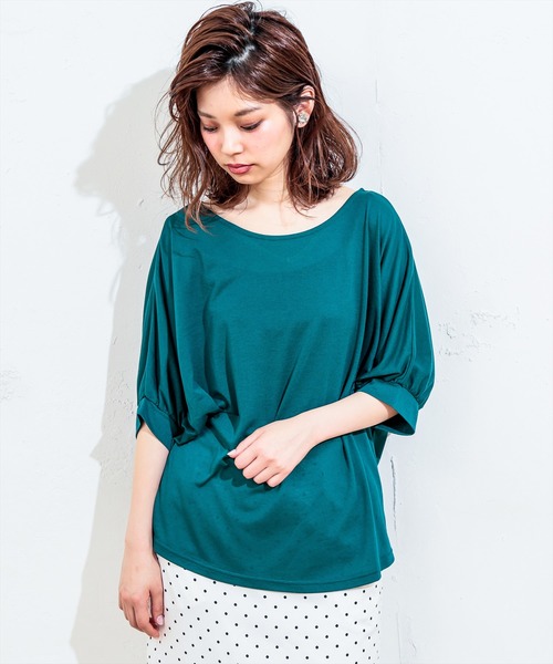 natural couture（ナチュラルクチュール）の「前後２ＷＡＹゆるさらっボーダー（Tシャツ/カットソー・レディース・ネイビー/オフホワイト/その他12/ターコイズブルー・FREE）」の18枚目の写真