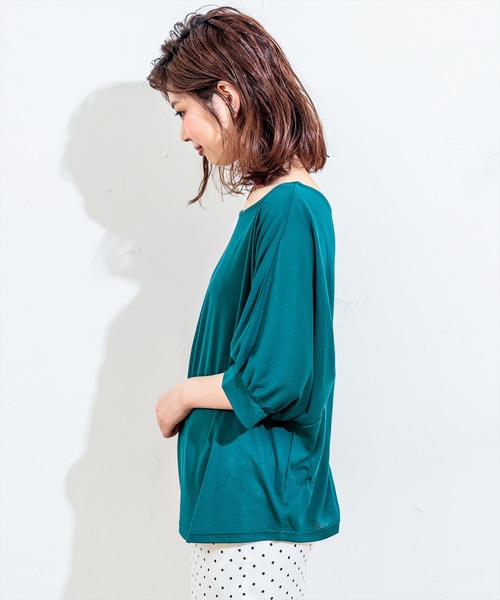 natural couture（ナチュラルクチュール）の「前後２ＷＡＹゆるさらっボーダー（Tシャツ/カットソー・レディース・ネイビー/オフホワイト/その他12/ターコイズブルー・FREE）」の19枚目の写真