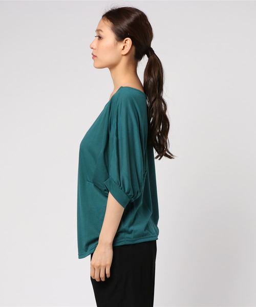 natural couture（ナチュラルクチュール）の「前後２ＷＡＹゆるさらっボーダー（Tシャツ/カットソー・レディース・ネイビー/オフホワイト/その他12/ターコイズブルー・FREE）」の5枚目の写真