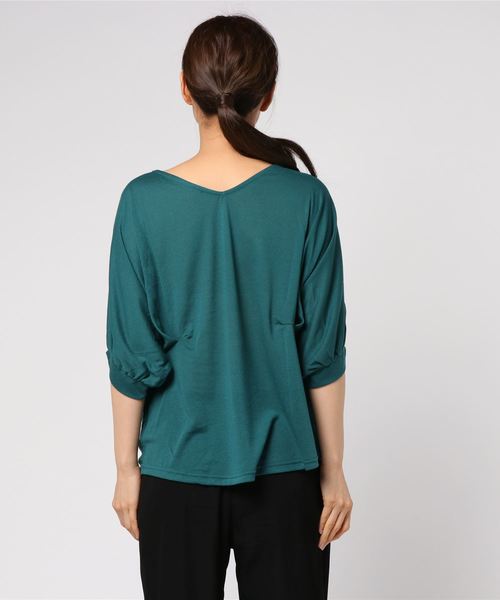 natural couture（ナチュラルクチュール）の「前後２ＷＡＹゆるさらっボーダー（Tシャツ/カットソー・レディース・ネイビー/オフホワイト/その他12/ターコイズブルー・FREE）」の6枚目の写真