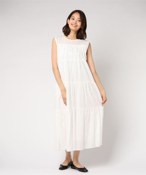 archives（アルシーヴ）の「ノースリティアードマキシワンピース（ワンピース・レディース・オフホワイト/ブラック/パープル・MEDIUM）」の6枚目の写真