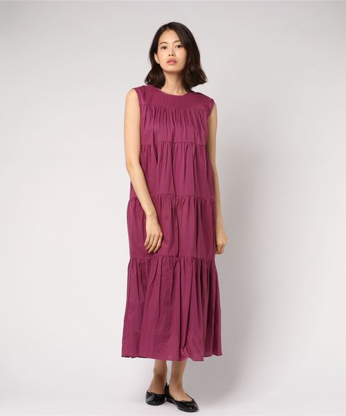 archives（アルシーヴ）の「ノースリティアードマキシワンピース（ワンピース・レディース・オフホワイト/ブラック/パープル・MEDIUM）」の7枚目の写真