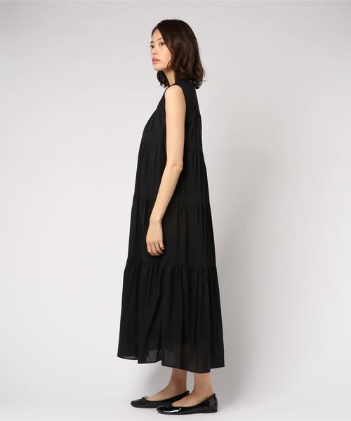 archives（アルシーヴ）の「ノースリティアードマキシワンピース（ワンピース・レディース・オフホワイト/ブラック/パープル・MEDIUM）」の4枚目の写真