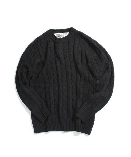 Denime（ドゥニーム）の「ざっくりケーブルクルーネックニット（ニット/セーター・メンズ・ホワイト/ブラック/グレー/オレンジ・SMALL/MEDIUM/LARGE）」の13枚目の写真