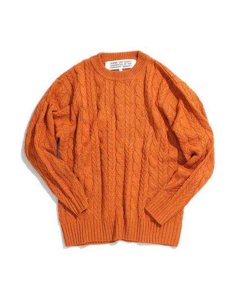 Denime（ドゥニーム）の「ざっくりケーブルクルーネックニット（ニット/セーター・メンズ・ホワイト/ブラック/グレー/オレンジ・SMALL/MEDIUM/LARGE）」の12枚目の写真