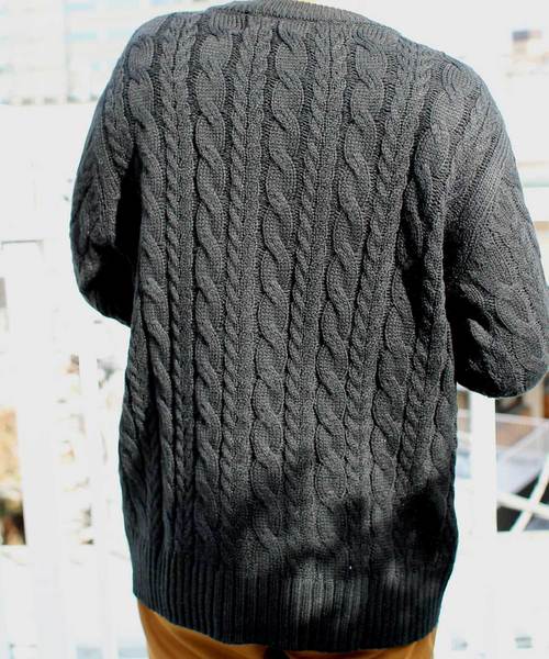 Denime（ドゥニーム）の「ざっくりケーブルクルーネックニット（ニット/セーター・メンズ・ホワイト/ブラック/グレー/オレンジ・SMALL/MEDIUM/LARGE）」の15枚目の写真