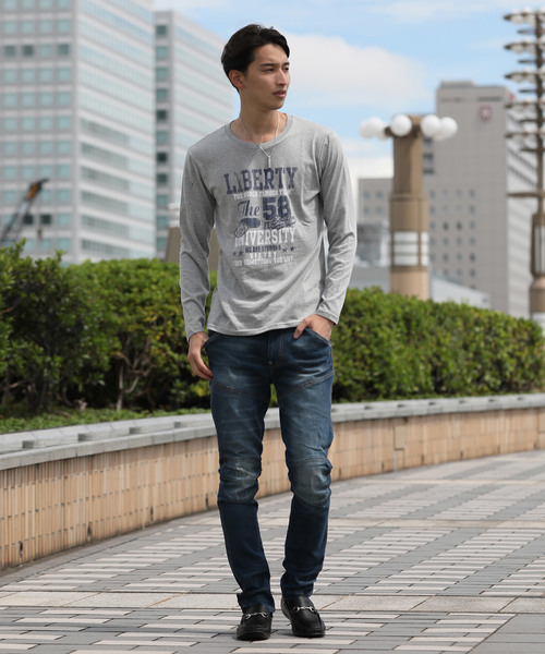 TopIsm(トップイズム)の「カレッジ ロゴ アメカジ プリント ロングTシャツ(Tシャツ/カットソー・メンズ・A/B/C/D/E/F/G/H/I/その他3/その他8/その他1/その他7/その他10/その他2/その他4/その他9/その他6・LL/M/L)」の19枚目の写真