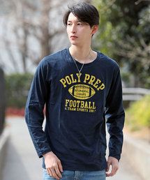カレッジ ロゴ アメカジ プリント ロングTシャツ