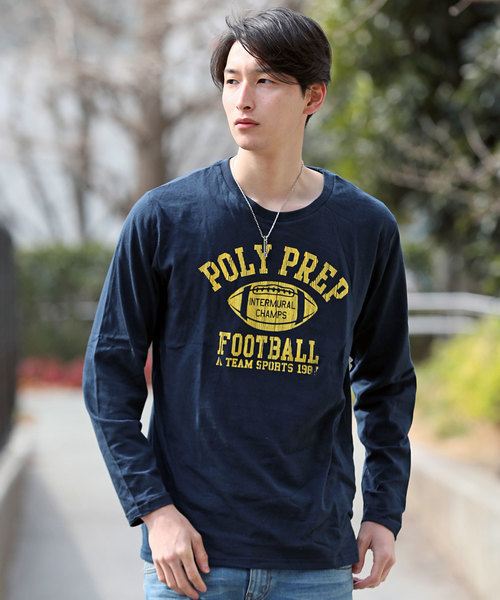 TopIsm(トップイズム)の「カレッジ ロゴ アメカジ プリント ロングTシャツ(Tシャツ/カットソー・メンズ・A/B/C/D/E/F/G/H/I/その他3/その他8/その他1/その他7/その他10/その他2/その他4/その他9/その他6・LL/M/L)」の4枚目の写真