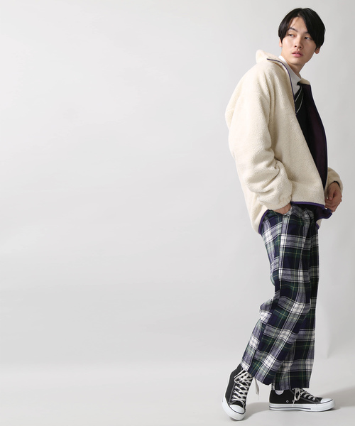 WEGO（ウィゴー）の「WEGO/ボアスタンドブルゾン（ブルゾン・メンズ・ブラック/パープル/アイボリー/キャメル/ネイビー/ライトベージュ・MEDIUM/LARGE/SMALL）」の7枚目の写真