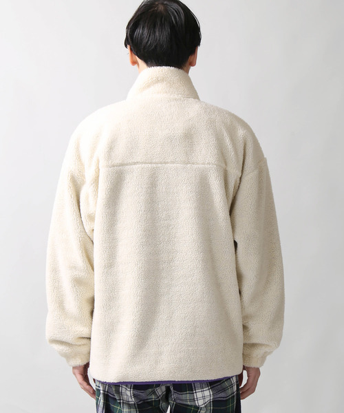 WEGO（ウィゴー）の「WEGO/ボアスタンドブルゾン（ブルゾン・メンズ・ブラック/パープル/アイボリー/キャメル/ネイビー/ライトベージュ・MEDIUM/LARGE/SMALL）」の12枚目の写真