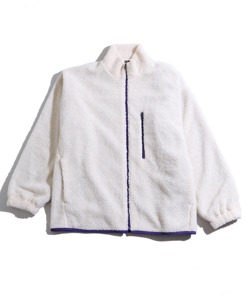 WEGO（ウィゴー）の「WEGO/ボアスタンドブルゾン（ブルゾン・メンズ・ブラック/パープル/アイボリー/キャメル/ネイビー/ライトベージュ・MEDIUM/LARGE/SMALL）」の13枚目の写真