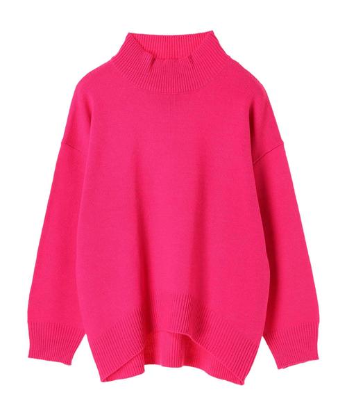 AMERICAN HOLIC（アメリカンホリック）の「ハイネック前後差プルオーバー（ニット/セーター・レディース・ブラック/ピンク/サックスブルー/オフホワイト/モカ・FREE）」の7枚目の写真