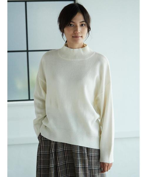 AMERICAN HOLIC（アメリカンホリック）の「ハイネック前後差プルオーバー（ニット/セーター・レディース・ブラック/ピンク/サックスブルー/オフホワイト/モカ・FREE）」の11枚目の写真