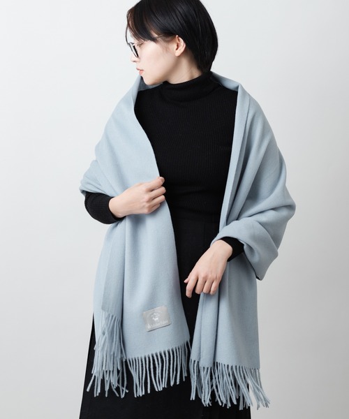 Jubilee Fabric（ジュビリーファブリック）の「内モンゴル産 ピュアウール100% 大判ストール（ストール/ショール・レディース・ベージュ/ナチュラル/バーガンディー/ライトピンク/グレイッシュベージュ/グレー/ライトグリーン/ライトブルー/ブラック/Beige/キャメル/ブルー系/ピンク系/パープル/ネイビー/ローズ/レッド/チャコールグレー・FREE/ﾌﾘ-）」の9枚目の写真