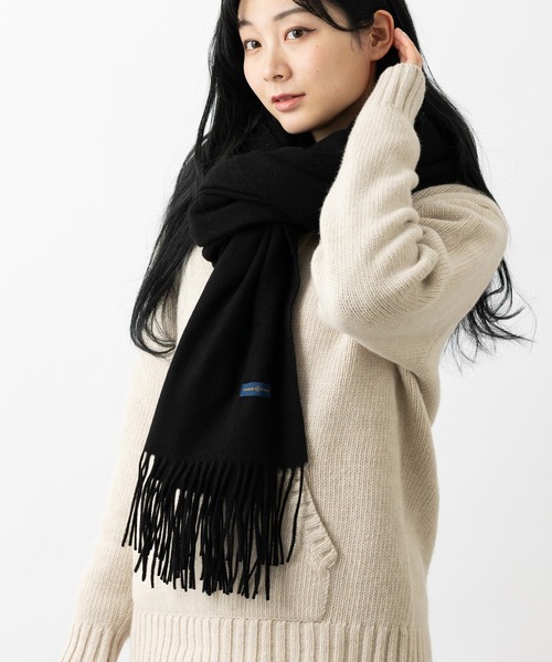 Jubilee Fabric（ジュビリーファブリック）の「内モンゴル産 ピュアウール100% 大判ストール（ストール/ショール・レディース・ベージュ/ナチュラル/バーガンディー/ライトピンク/グレイッシュベージュ/グレー/ライトグリーン/ライトブルー/ブラック/Beige/キャメル/ブルー系/ピンク系/パープル/ネイビー/ローズ/レッド/チャコールグレー・FREE/ﾌﾘ-）」の2枚目の写真