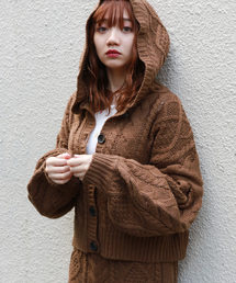 apres jour | 【1周年記念アイテム】ケーブルニットフーディー【ZOZOTOWN限定アイテム】(カーディガン/ボレロ)