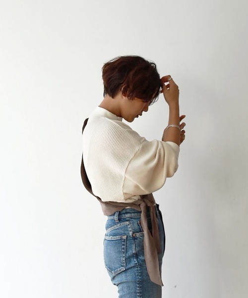 TODAYFUL(トゥデイフル)の「ローゲージリブプルオーバー(Tシャツ/カットソー・レディース・グレー/キナリ・FREE)」の7枚目の写真