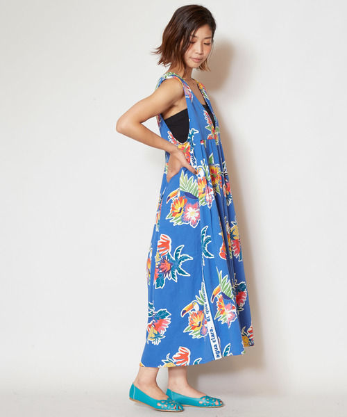 チャイハネ（チャイハネ）の「【チャイハネ】メキシカンフラワーVネックノースリーブワンピース（ワンピース・レディース・ブラック/オレンジ/ブルー・FREE）」の11枚目の写真