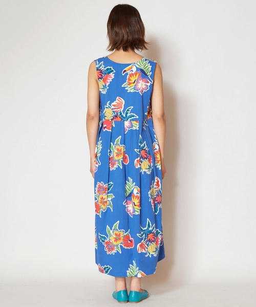 チャイハネ（チャイハネ）の「【チャイハネ】メキシカンフラワーVネックノースリーブワンピース（ワンピース・レディース・ブラック/オレンジ/ブルー・FREE）」の12枚目の写真