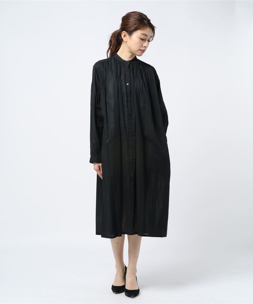 rps（アールピーエス）の「衿ギャザーシャツワンピース（ワンピース・レディース・ブラック/グレー/オフホワイト/グリーン・M）」の6枚目の写真