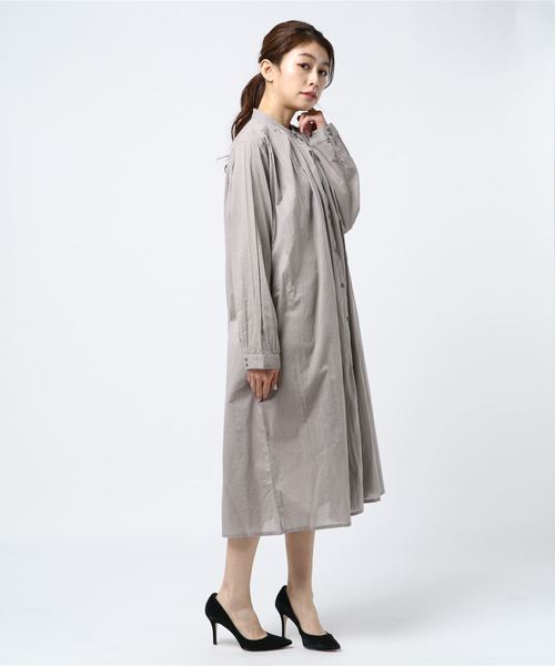 rps（アールピーエス）の「衿ギャザーシャツワンピース（ワンピース・レディース・ブラック/グレー/オフホワイト/グリーン・M）」の7枚目の写真