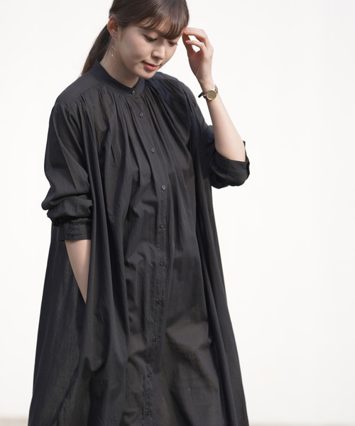 rps（アールピーエス）の「衿ギャザーシャツワンピース（ワンピース・レディース・ブラック/グレー/オフホワイト/グリーン・M）」の15枚目の写真