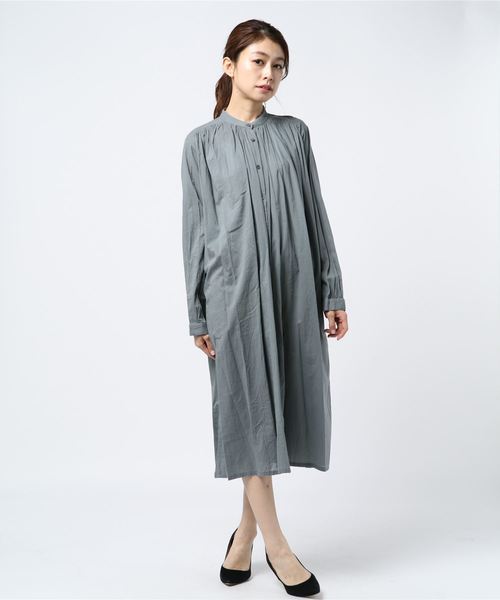 rps（アールピーエス）の「衿ギャザーシャツワンピース（ワンピース・レディース・ブラック/グレー/オフホワイト/グリーン・M）」の18枚目の写真