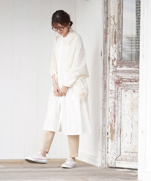 rps（アールピーエス）の「衿ギャザーシャツワンピース（ワンピース・レディース・ブラック/グレー/オフホワイト/グリーン・M）」の13枚目の写真