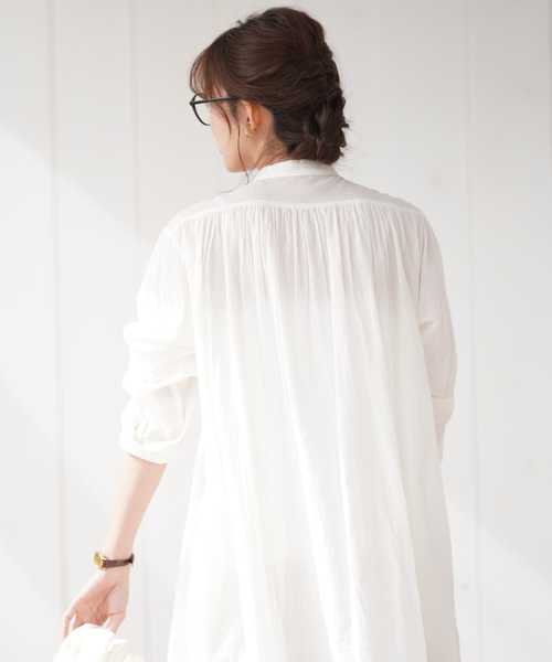 rps（アールピーエス）の「衿ギャザーシャツワンピース（ワンピース・レディース・ブラック/グレー/オフホワイト/グリーン・M）」の12枚目の写真