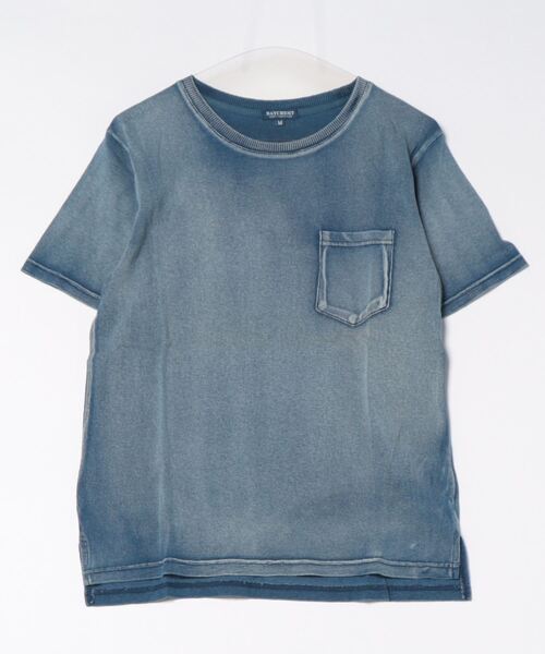 STYLEBLOCK（スタイルブロック）の「カットデニムクルーネックTシャツ（Tシャツ/カットソー・メンズ・サックスブルー/ブルー/ネイビー・L/M/XL）」の2枚目の写真