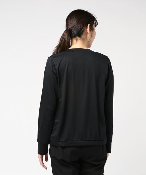 salle de bal（サルデバル）の「【For the people/フォーザピープル】　オリジナルリーフプリントｘ80/2 TRプレシャススムース　AOD（カーディガン/ボレロ・レディース・ブラック/ネイビー/オフホワイト・FREE）」の5枚目の写真