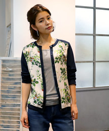 salle de bal | 【For the people/フォーザピープル】　オリジナルリーフプリントｘ80/2 TRプレシャススムース　AOD(カーディガン/ボレロ)