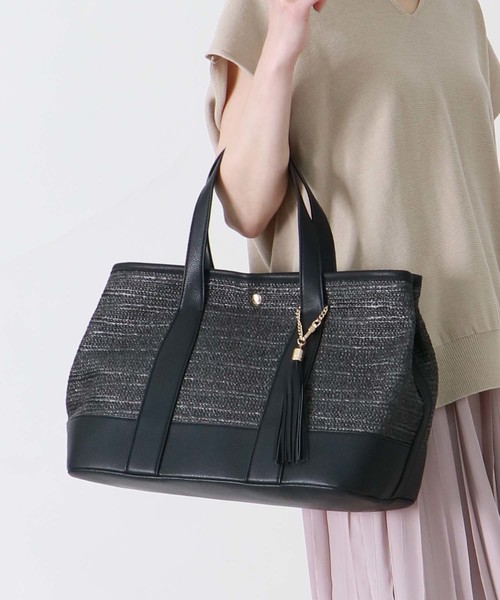 HER CLOSET(ハークローゼット)の「【HER CLOSET】サマーコンビトードバッグ(トートバッグ・レディース・ブラック/ブラウン/アイボリー・FREE)」の15枚目の写真